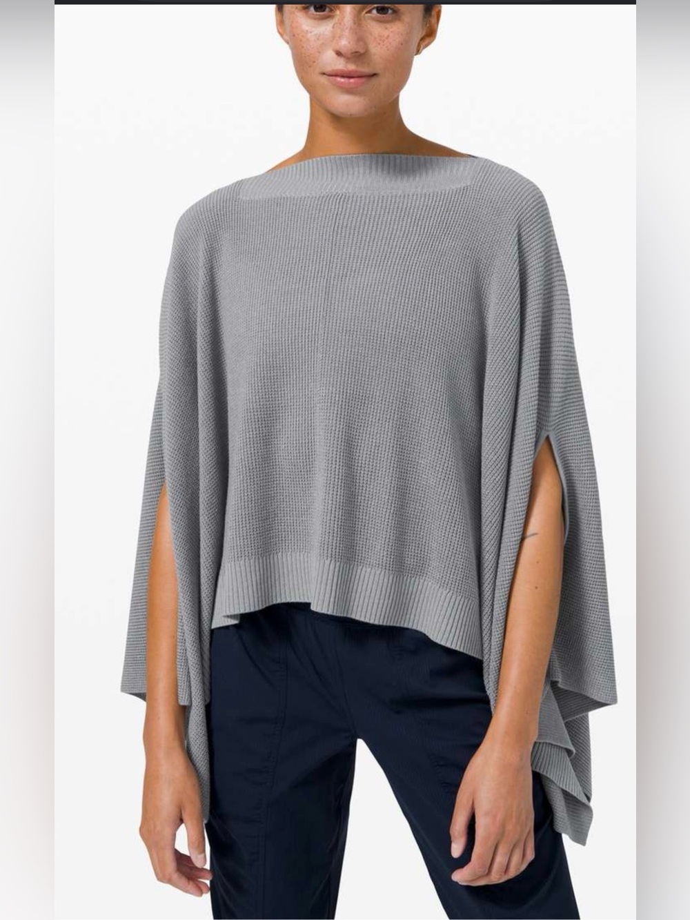 Lululemon Forward Flow Cashmere Blend Poncho in Rhino Grey